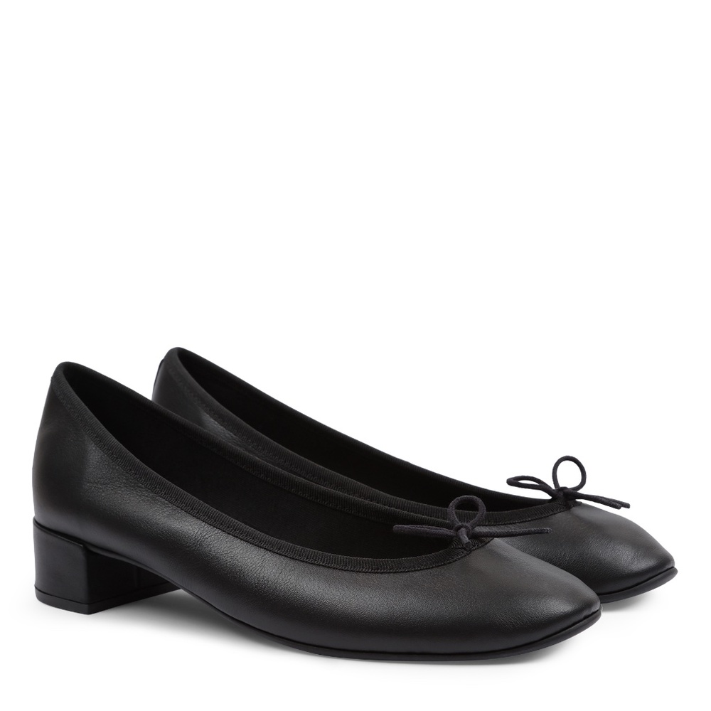 Repetto black leather ballerina heels
